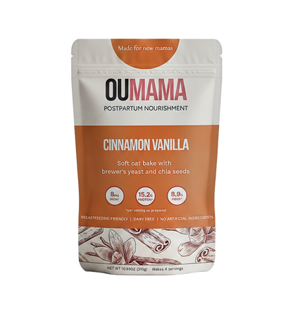 Cinnamon Vanilla Oat Bake postpartum nutrition mix by Oumama