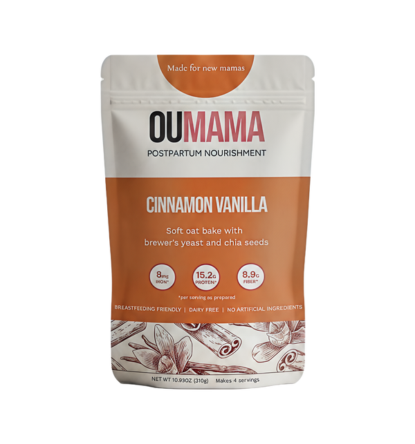 Cinnamon Vanilla Oat Bake postpartum nutrition mix by Oumama