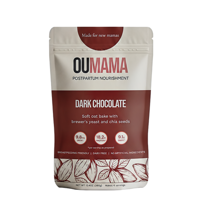 Dark Chocolate Oat Bake postpartum nutrition mix by Oumama