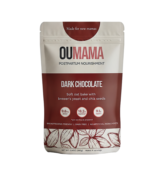 Dark Chocolate Oat Bake postpartum nutrition mix by Oumama