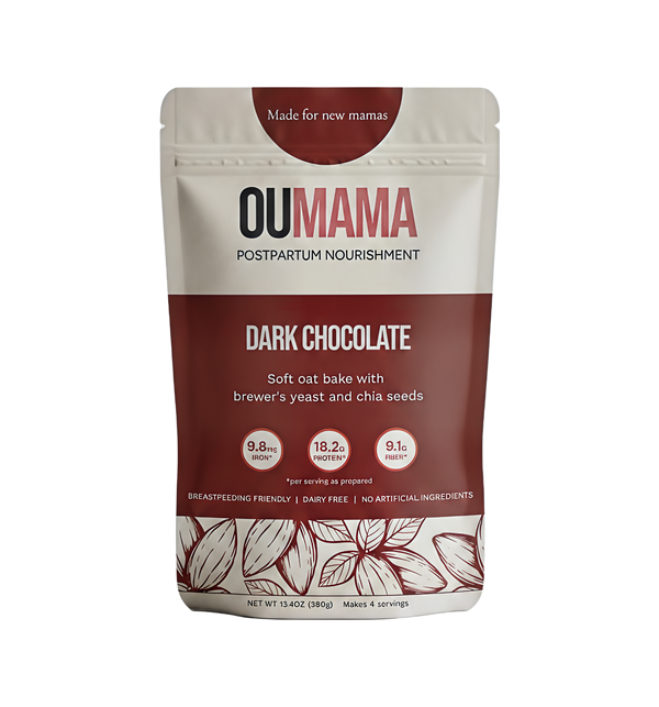 Dark Chocolate Oat Bake postpartum nutrition mix by Oumama